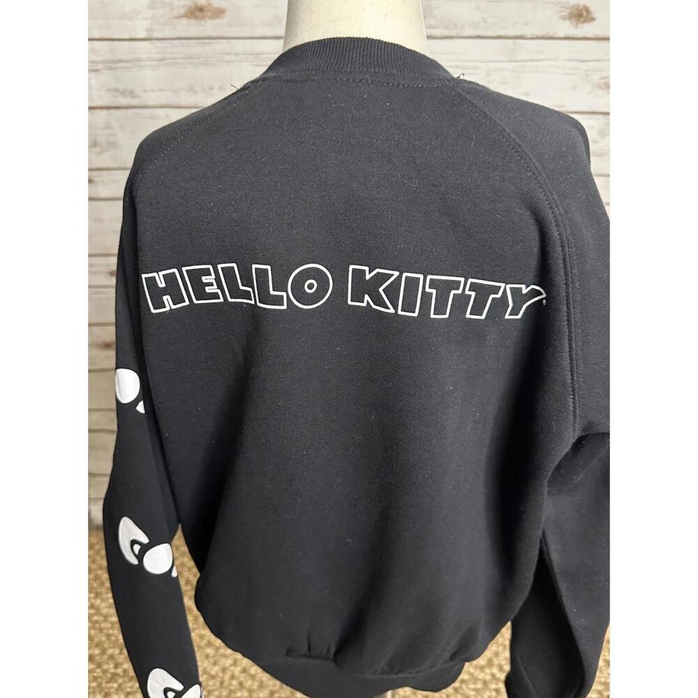 Sanrio Hello Kitty kawail black graphic cotton-blend fleece sweatshirt Size S - Picture 3 of 6